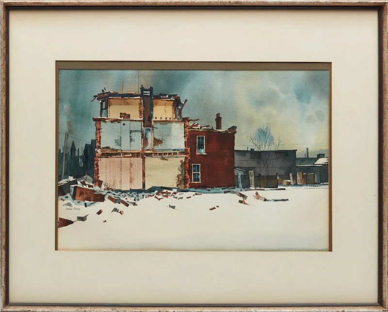 Gordon Peters, Augusta Street Demolition (Toronto), watercolour - view 2