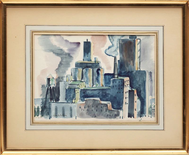 Attributed to Sarah Margaret Robertson, Montreal Industrial Scene, watercolour - view 2