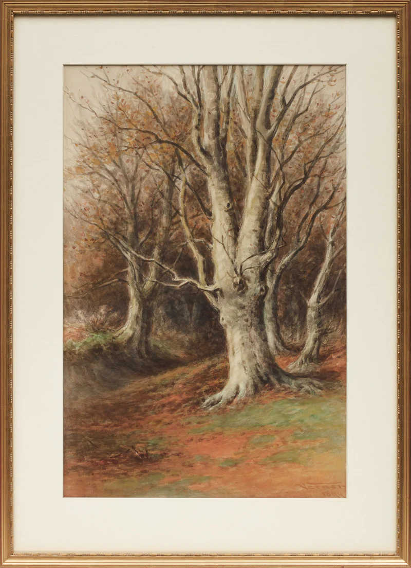 Frederick Arthur Verner, Forested Landscape, watercolour, 1899 - view 2