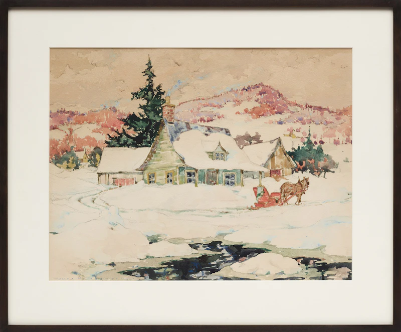 James  M. Donnell, Untitled (Before the Haul); Untitled (Sleigh in Winter), two watercolours - view 5