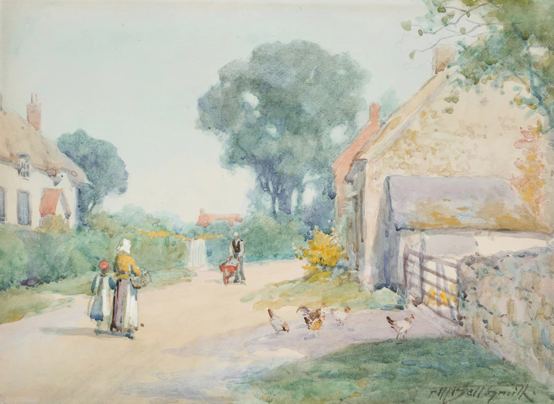 Frederic Marlett Bell-Smith, Village Scene, watercolour