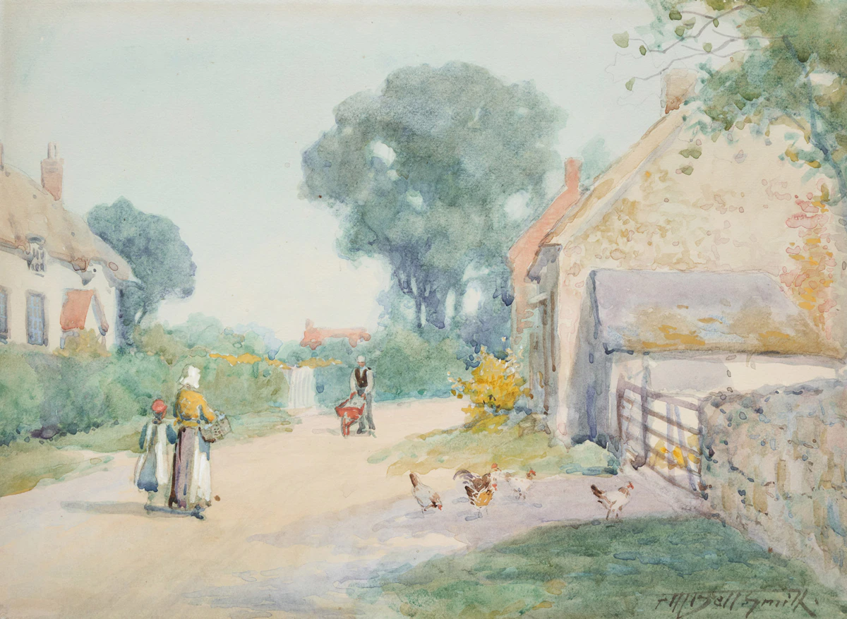 Frederic Marlett Bell-Smith, Village Scene, watercolour
