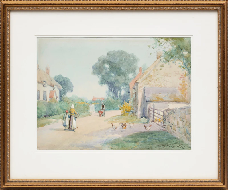 Frederic Marlett Bell-Smith, Village Scene, watercolour - view 2