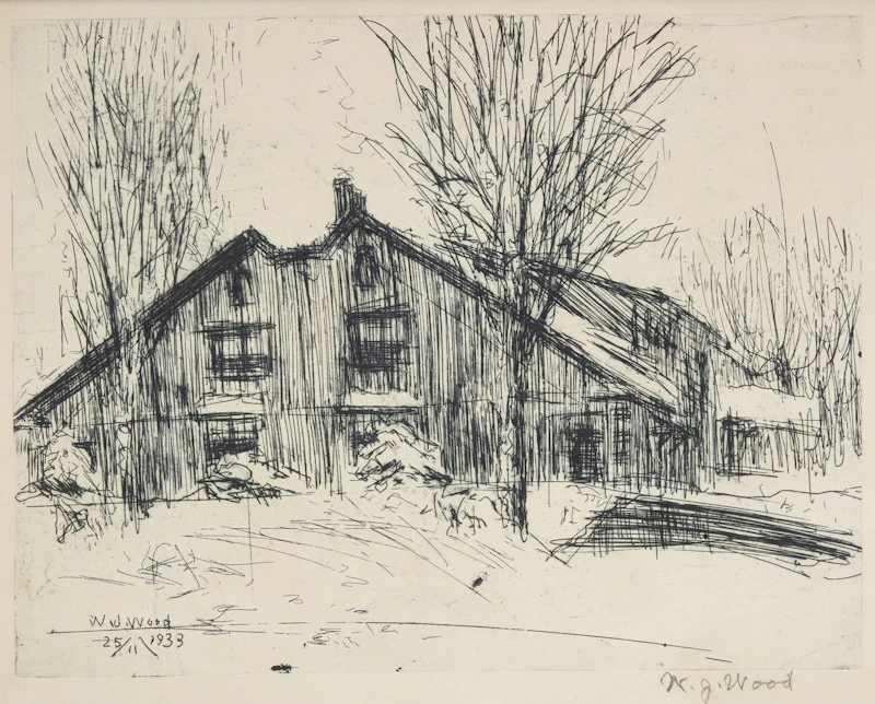 William John Wood, Homestead, 1933, etching