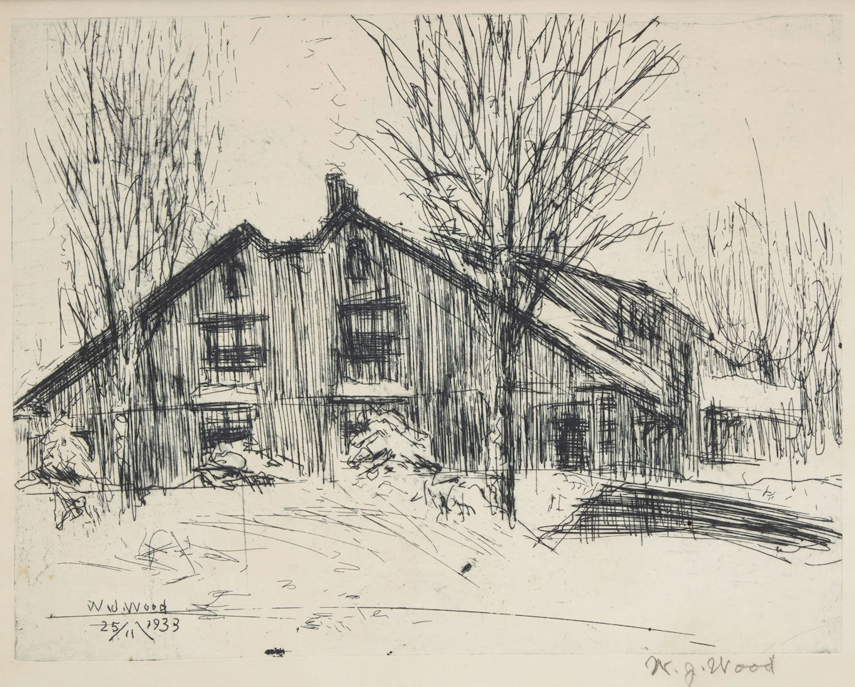 William John Wood, Homestead, 1933, etching