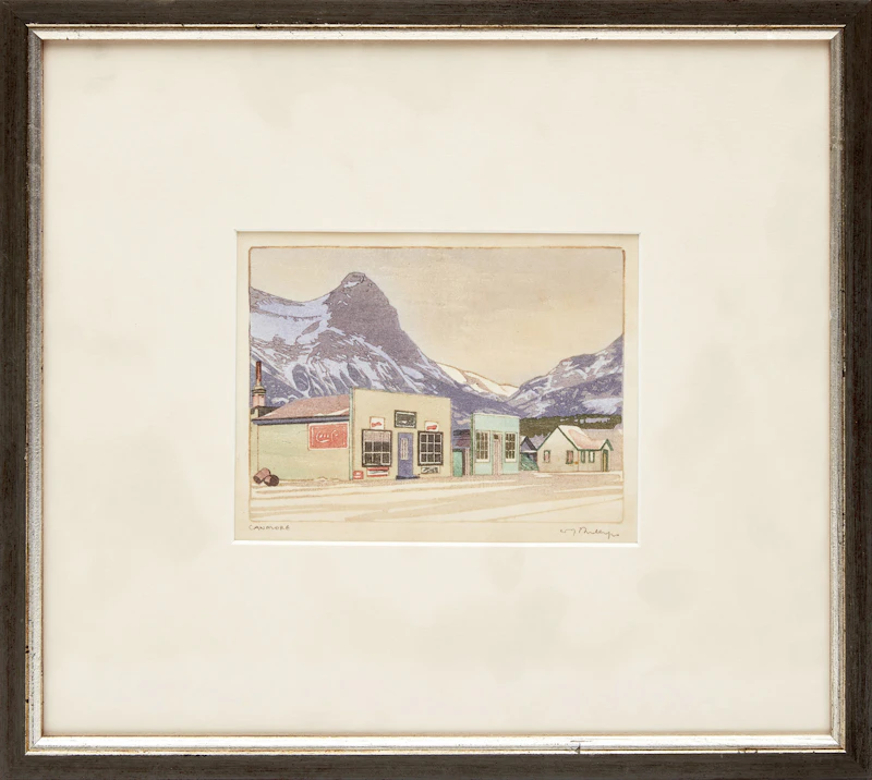 Walter Joseph Phillips, Canmore, colour woodcut, 1947 - view 2