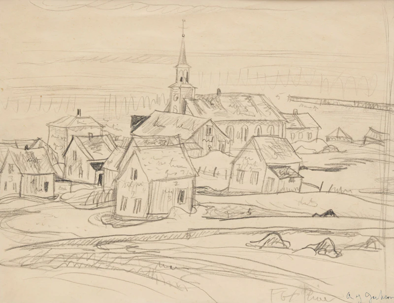 Alexander Young Jackson, Fox River, double-sided graphite on paper