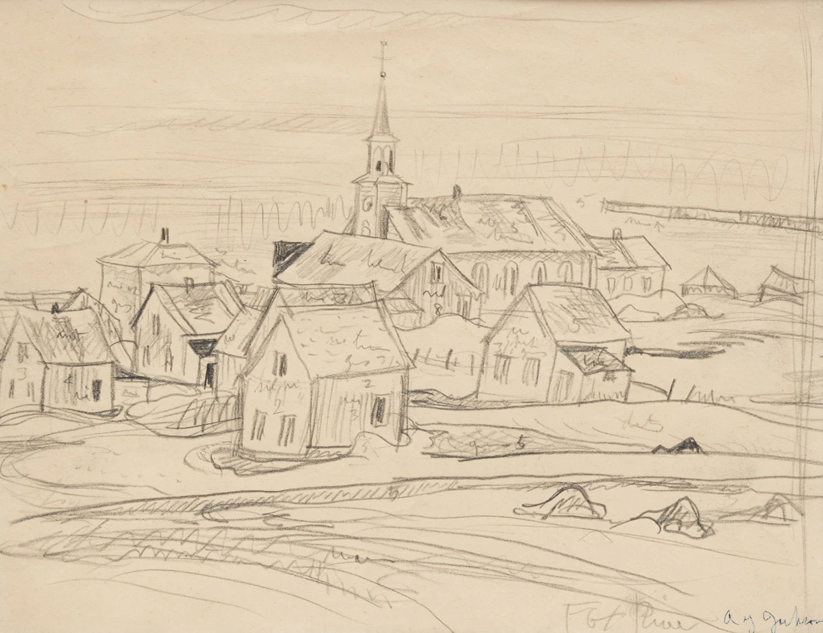 Alexander Young Jackson, Fox River, double-sided graphite on paper