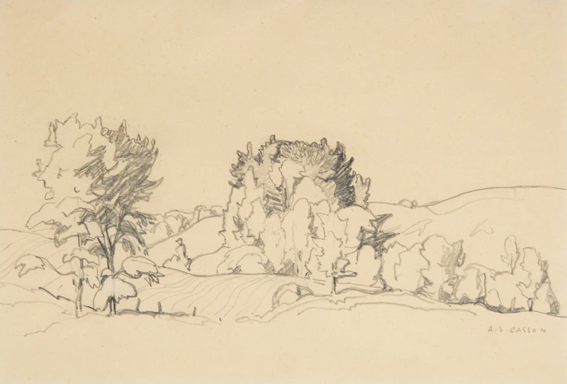 Alfred Joseph Casson, Landscape, graphite