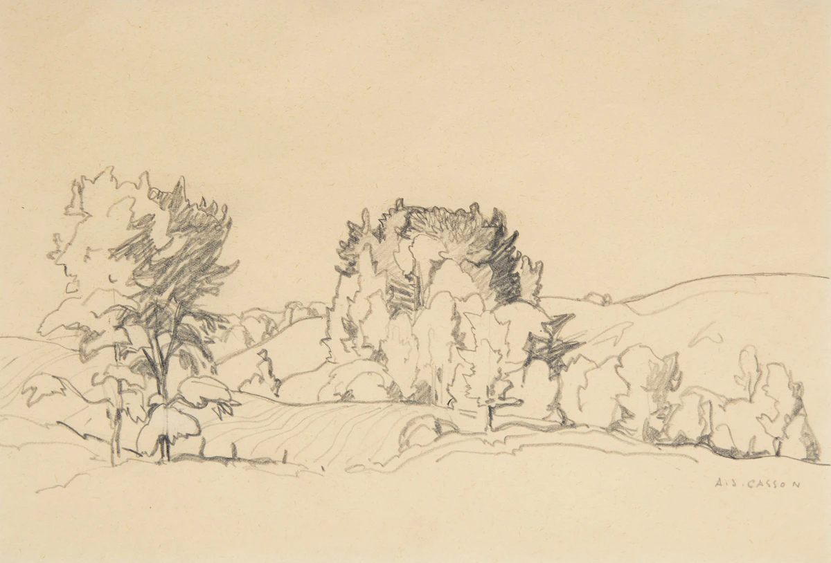 Alfred Joseph Casson, Landscape, graphite