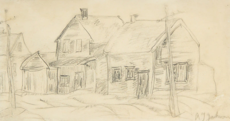 Alexander Young Jackson, Houses in Winter, graphite
