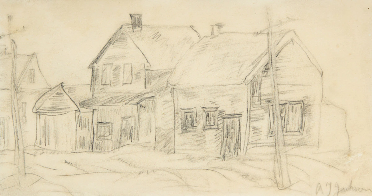 Alexander Young Jackson, Houses in Winter, graphite