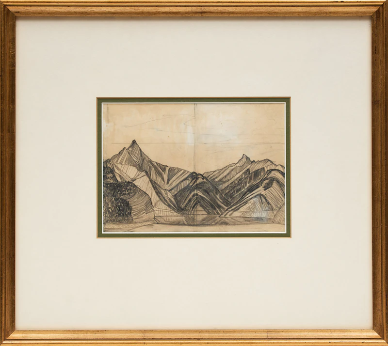Lawren Stewart Harris, Lake in the Mountains, graphite - view 2
