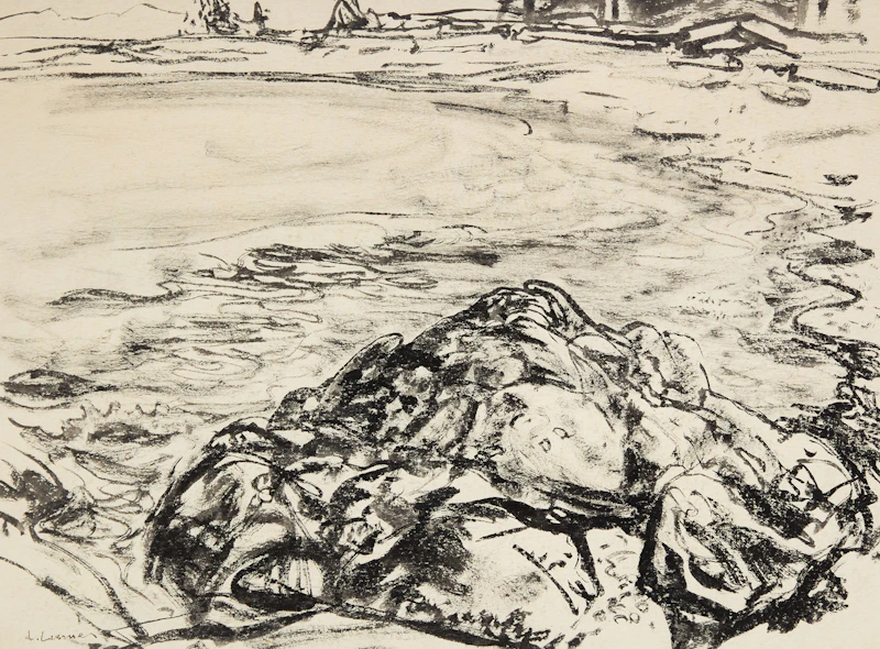 Arthur Lismer, Rocky Shoreline, ink and wash