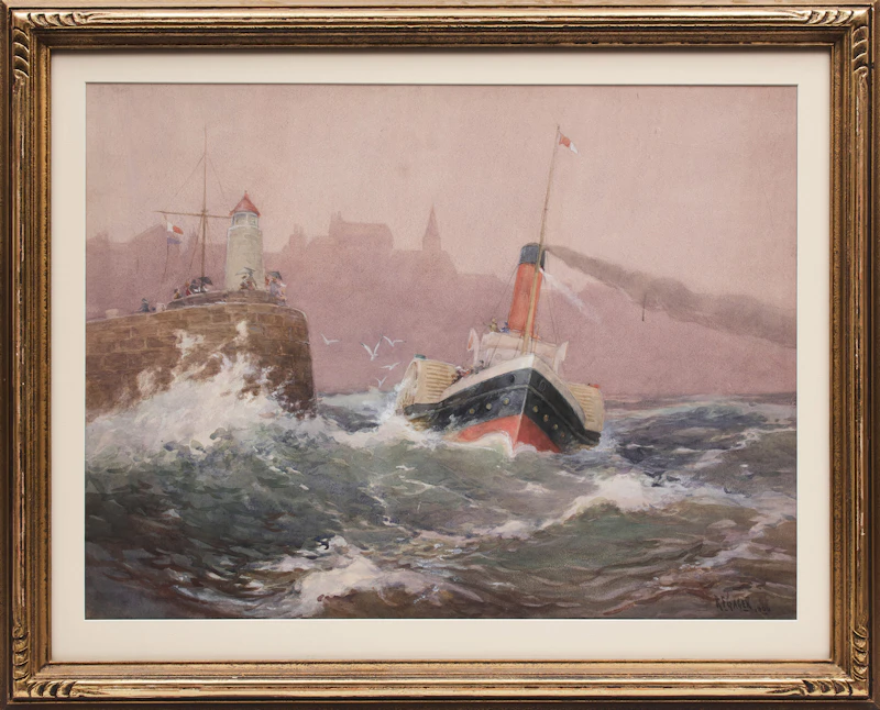 Robert Ford Gagen, Off Folkstone, 1906, watercolour - view 2