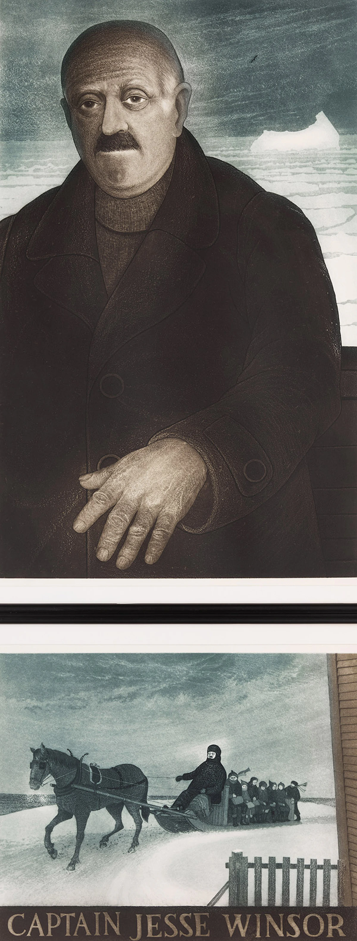 David Lloyd Blackwood, Captain Jesse Winsor Home in Wesleyville, two etchings and aquatints, 1975