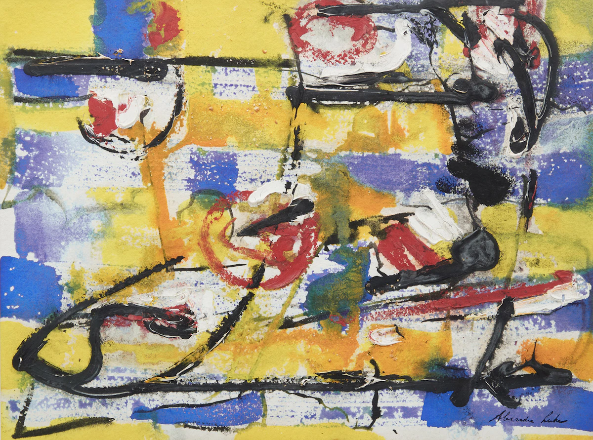 Alexandra Luke, Automatic, circa 1956-1957, oil and watercolour on paper, circa 1956