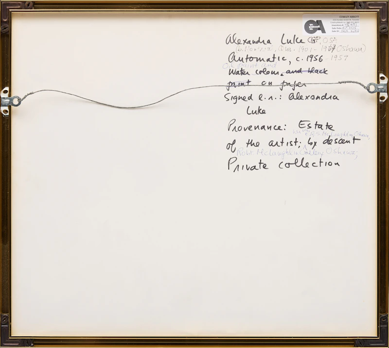 Alexandra Luke, Automatic, circa 1956-1957, oil and watercolour on paper, circa 1956 - view 3
