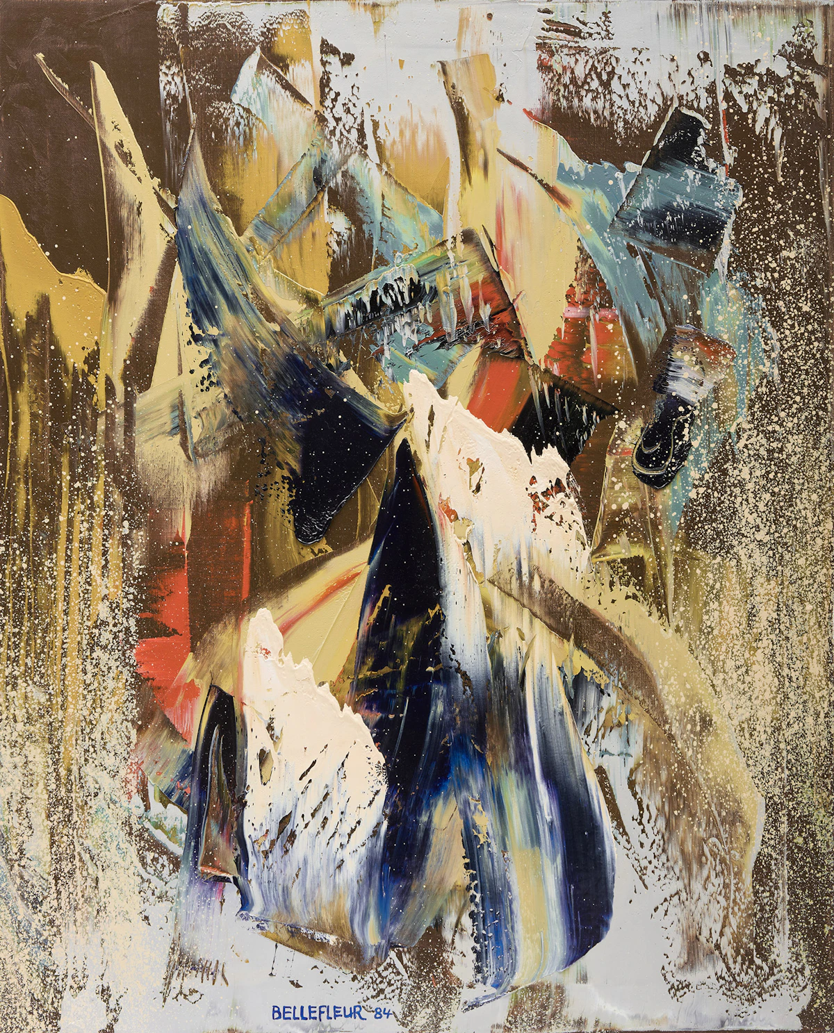 Léon Bellefleur, Chutes, 1984, oil on canvas