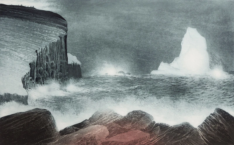 David Lloyd Blackwood, April Iceberg off Bragg's Island, 1976, etching and aquatint