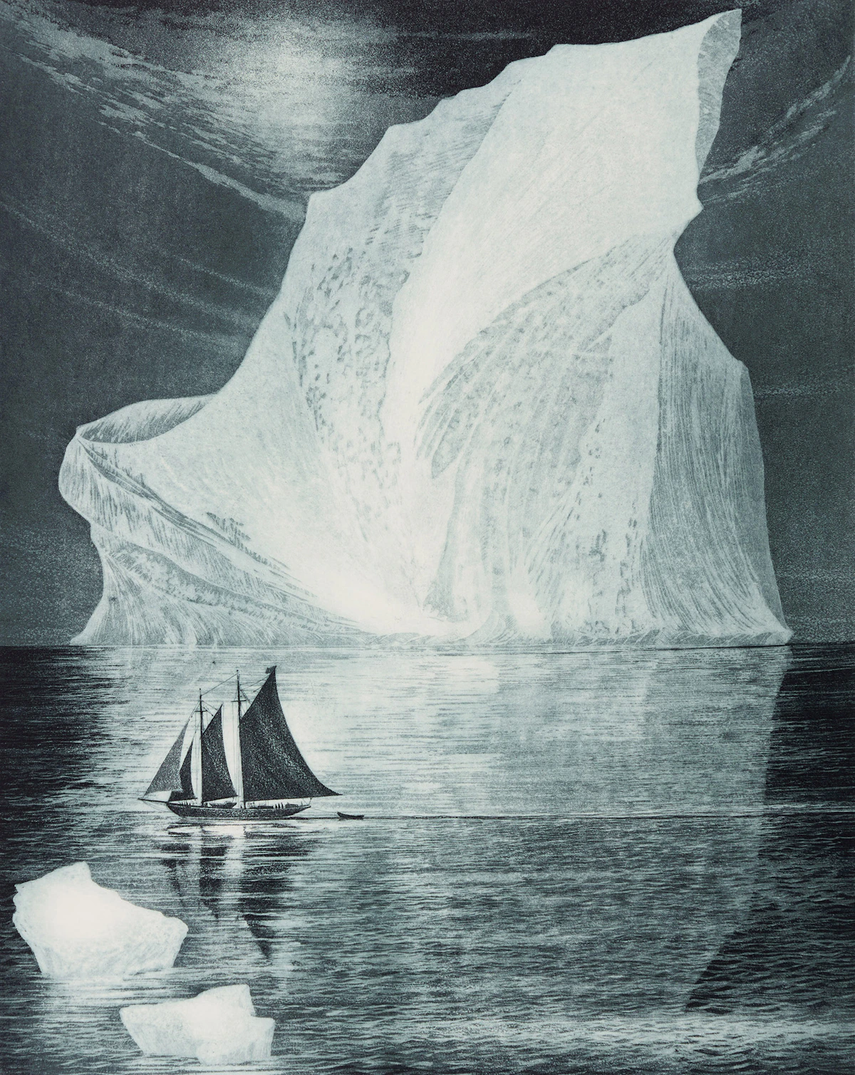 David Lloyd Blackwood, The Flora S. Nickerson Down on the Labrador, 1978, etching and aquatint