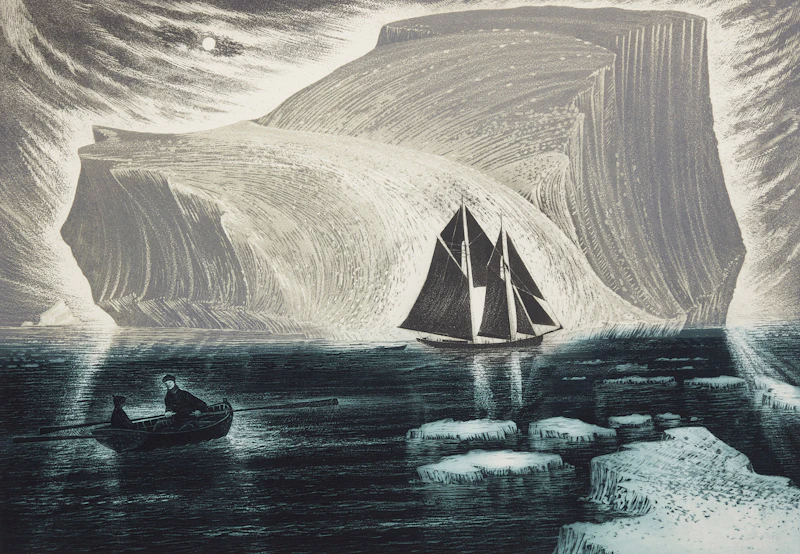 David Lloyd Blackwood, The Flora S. Nickerson in the Labrador Sea, 1982, etching and aquatint