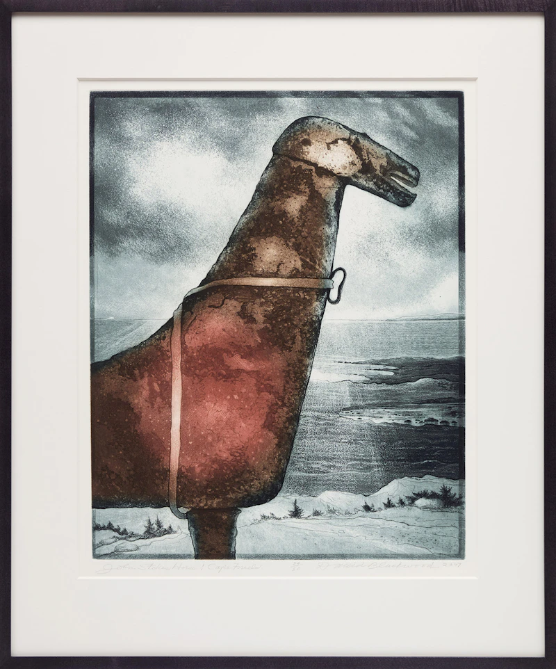 David Lloyd Blackwood, John Stokes' Horse, Cape Freels, 2007, etching and aquatint - view 2