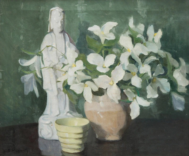 Clara Sophia Hagarty, Trilliums, oil on canvas - view 1