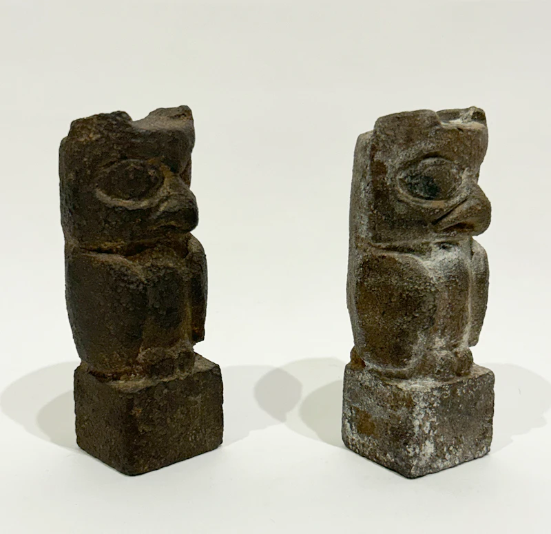 Florence Wyle, Two Small Owl Bookends, circa 1927, two cast iron sculptures - view 2