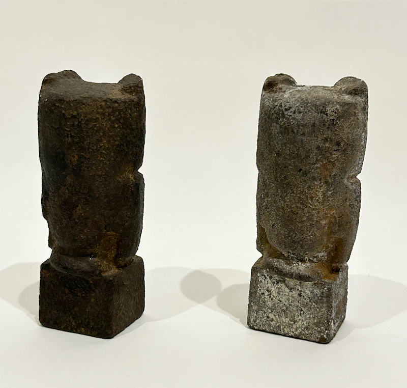 Florence Wyle, Two Small Owl Bookends, circa 1927, two cast iron sculptures - view 3