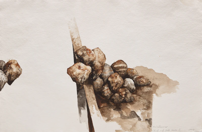 Kevin Sonmor, The Migration 8; Church and State Series 2; Church and State Series 4, three water-based media works on paper - view 1