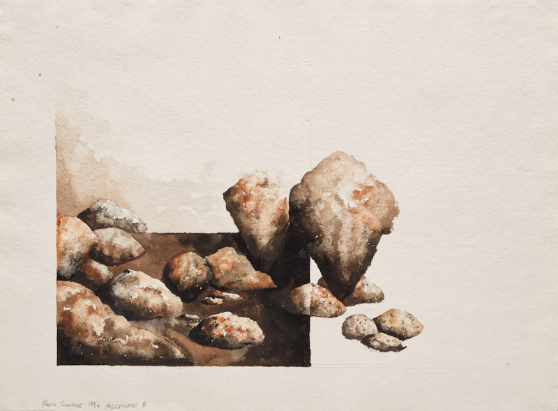 Kevin Sonmor, The Migration 8; Church and State Series 2; Church and State Series 4, three water-based media works on paper - view 5