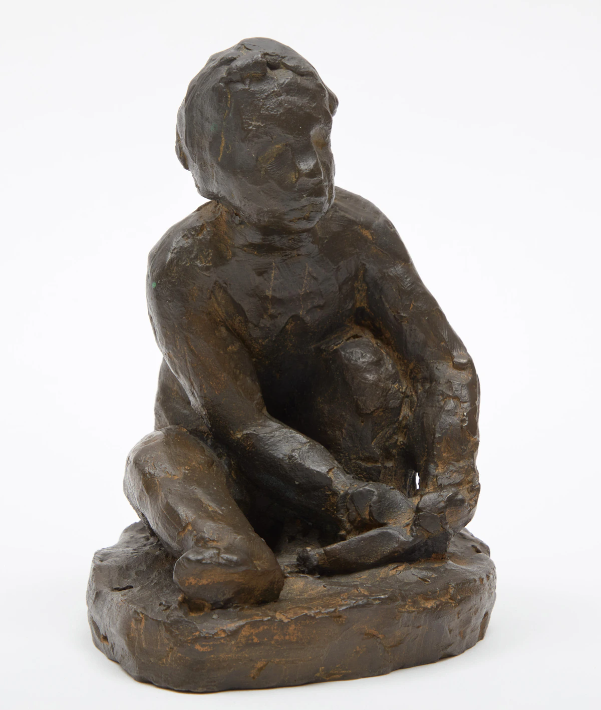 Florence Wyle, Maquette of Seated Child, circa 1920, bronze