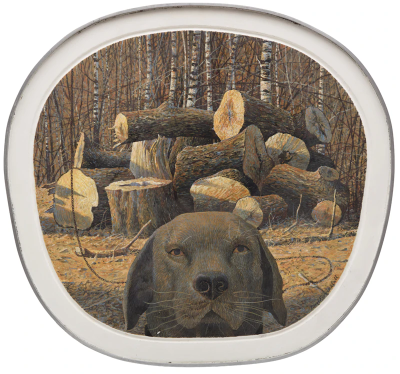 Thomas de Vany Forrestall, Woodpile and Chained Dog, egg tempera on board, 1987-88 - view 2