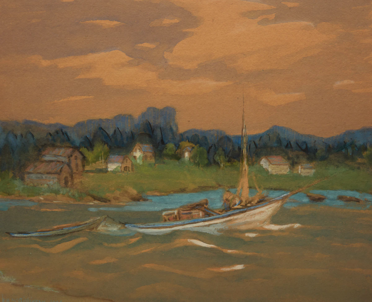 Florence Helena McGillivray, Tuna Fishing Boat, Nova Scotia, gouache and watercolour, 1926