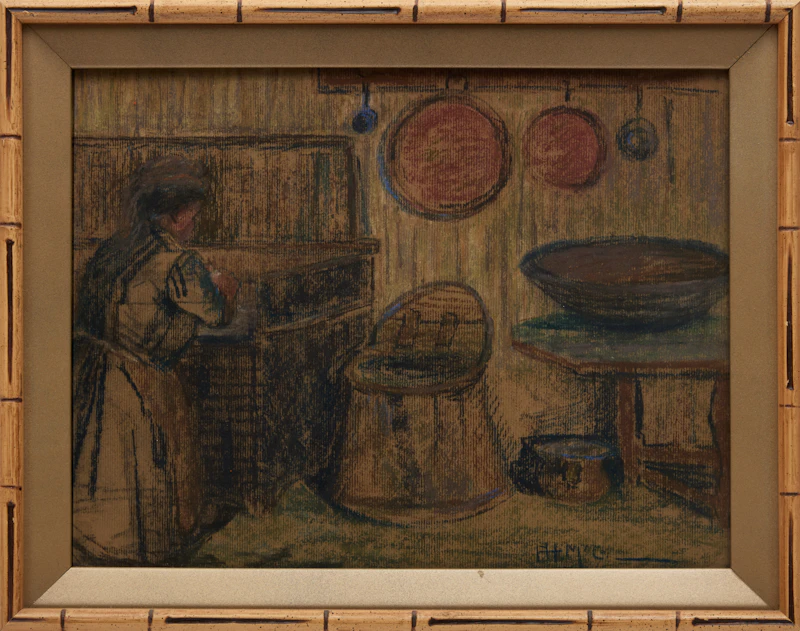 Florence Helena McGillivray, Looking Back from Shore, Grand Manan Island; Woman in Kitchen, two works on paper - view 5