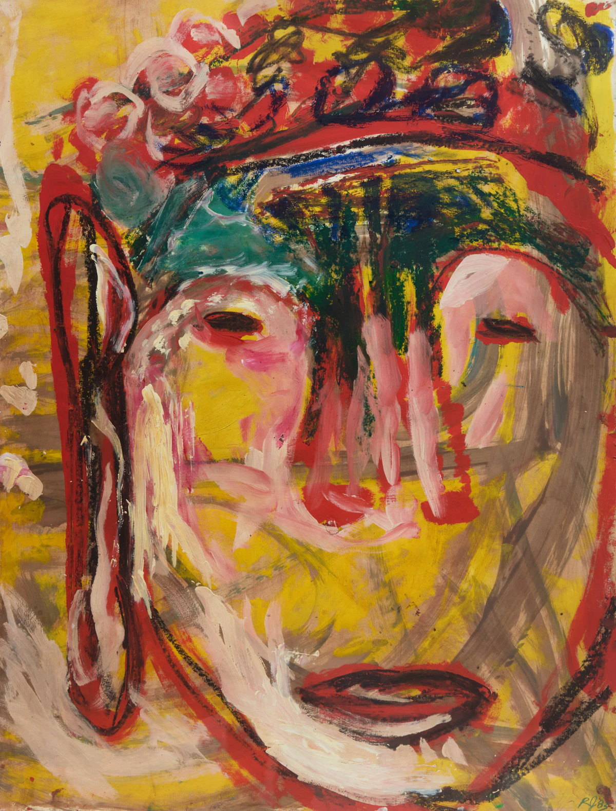 Roberto Juarez, Tool Head, acrylic and oil on paper, 1983