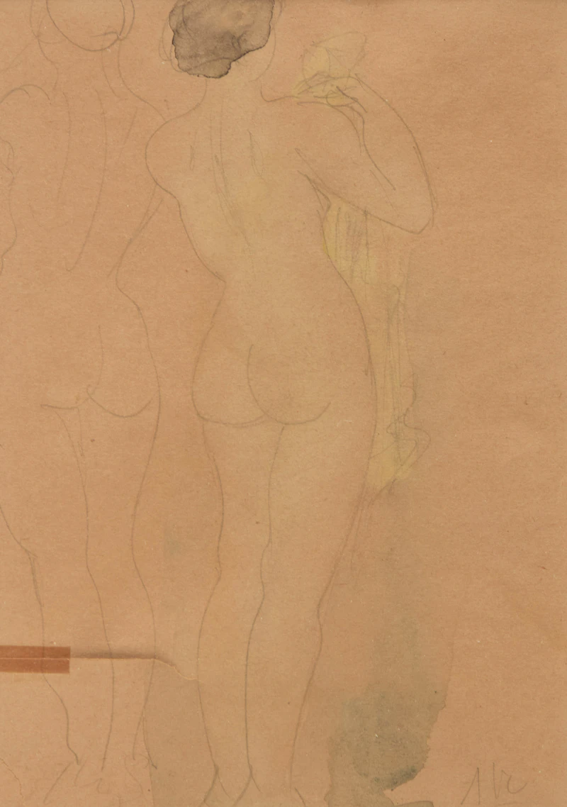 Auguste Rodin, Cambodian Dancers (Double-sided), ink and wash on paper - view 3