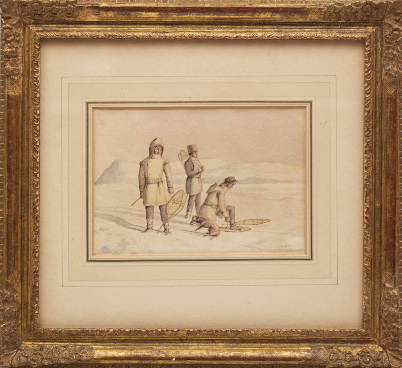 Charles Dawson Shanly, Untitled (Snowshoeing in Montreal), watercolour on paper, 1846 - view 2