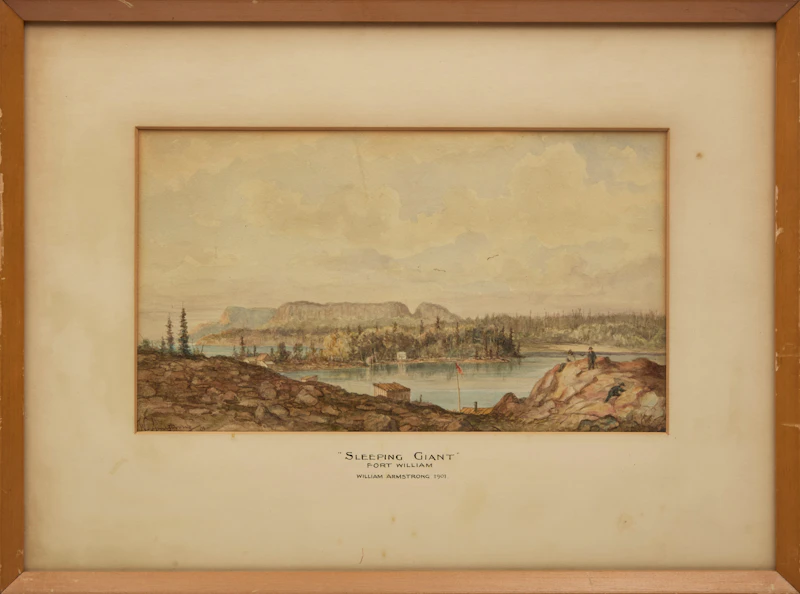 William Armstrong, Sleeping Giant, watercolour on paper laid down on card, 1901 - view 2