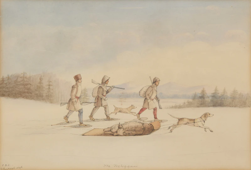 Charles Dawson Shanly, The Toboggan, watercolour on paper, 1846 - view 1