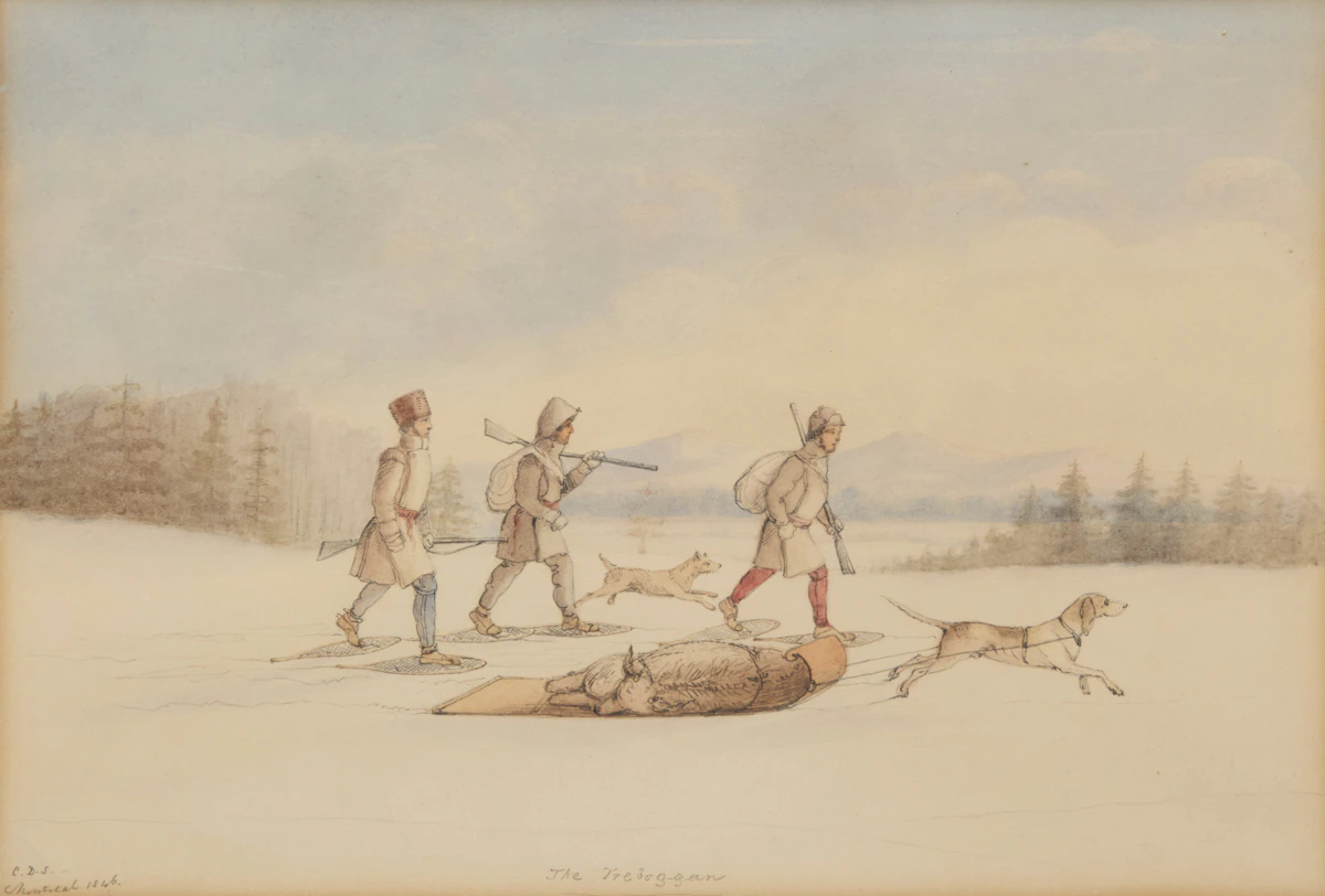 Charles Dawson Shanly, The Toboggan, watercolour on paper, 1846