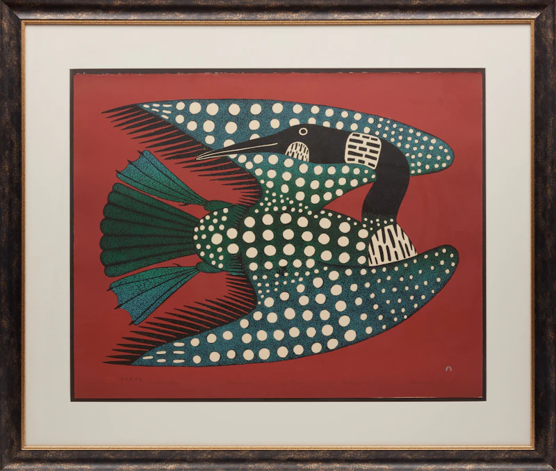 Kenojuak Ashevak, Spotted Loon, colour lithograph, 2006 - view 2