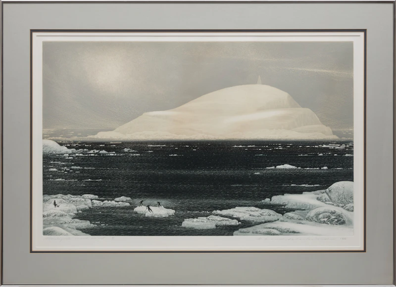 David Lloyd Blackwood, Wesleyville, March Ice Raft, colour etching and aquatint, 1981 - view 2