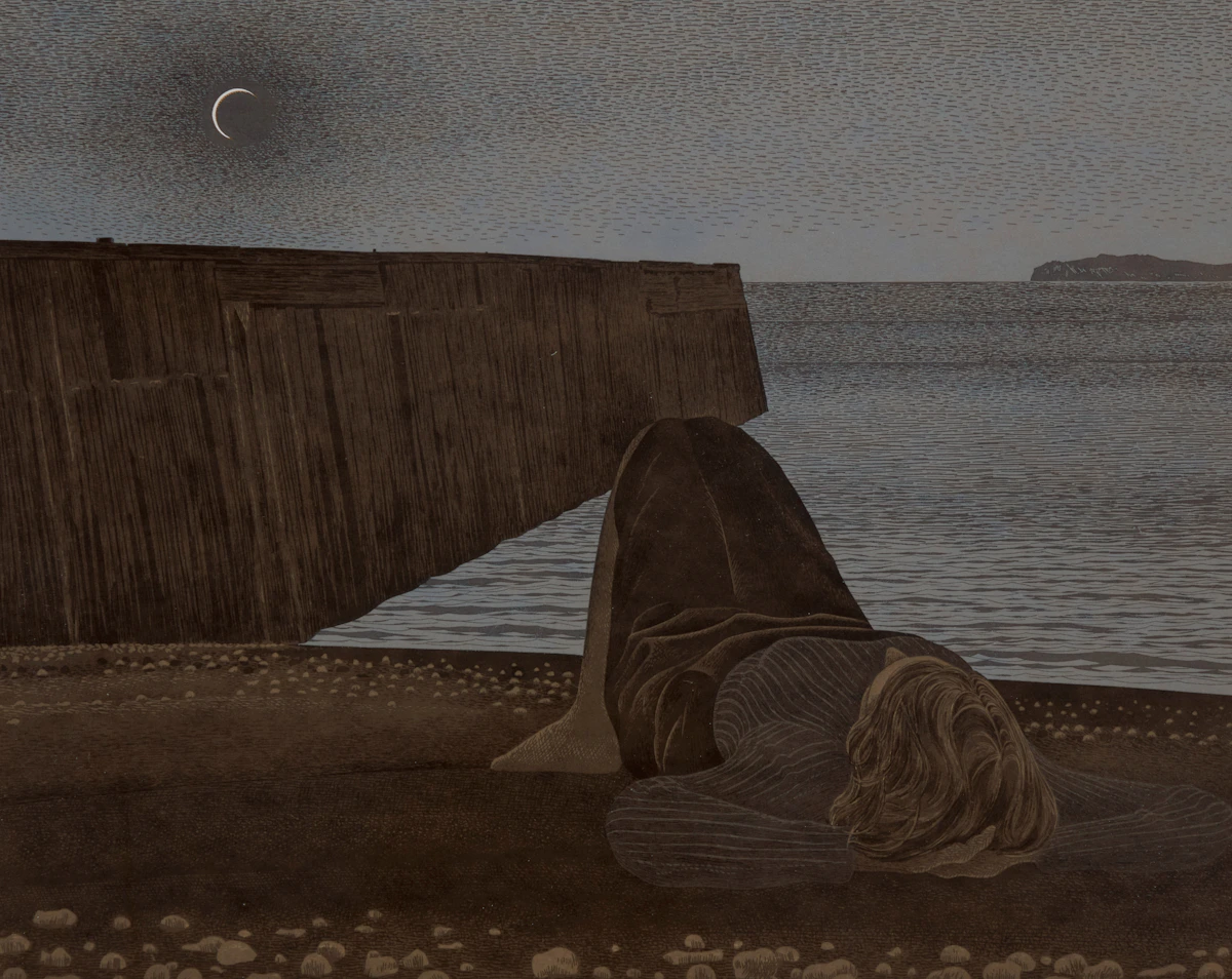 David Alexander Colville, New Moon, colour serigraph, 1980