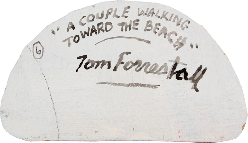 Thomas de Vany Forrestall, A Couple Walking Toward the Beach, mixed media on paper, 2018 - view 2
