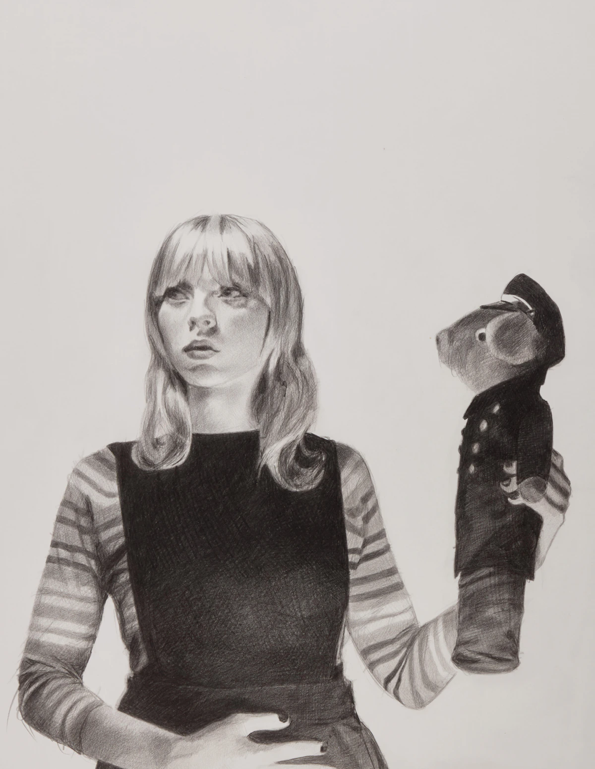 Mercedes Helnwein, Toy Bear, pencil on paper, 2008