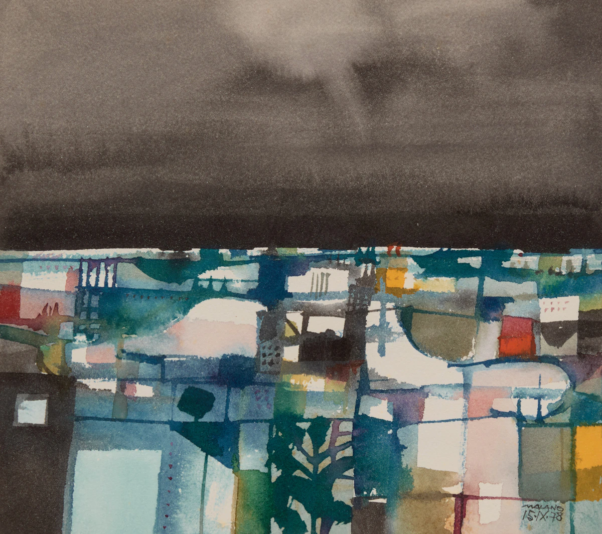 Mauro Malang, Coming Storm, watercolour on paper, 1978