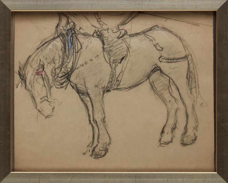 Manly Edward MacDonald, Study of a Horse, charcoal on paper - view 2