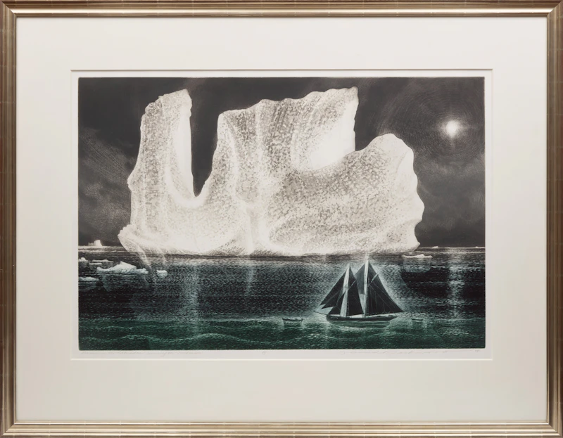 David Lloyd Blackwood, Down on the Labrador: Towing the Nickerson, colour etching and aquatint, 2004 - view 2